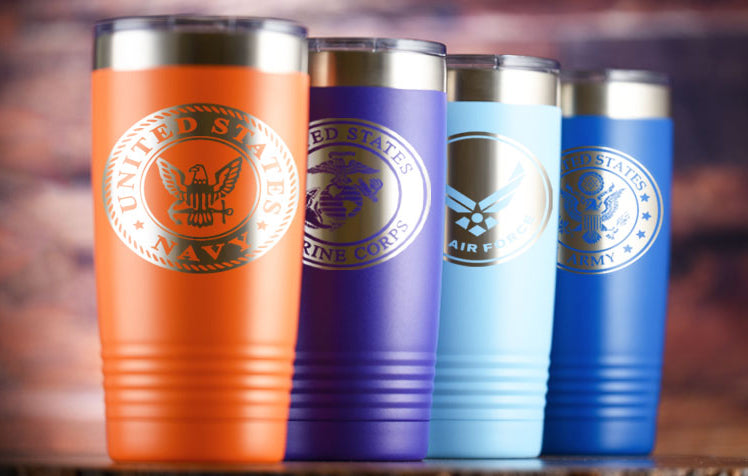 Custom Laser Engraved Travel Tumblers