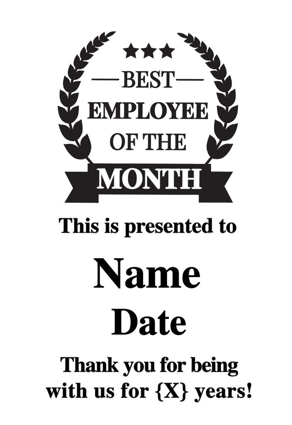 Employee of the Month Glass Desktop Recognition Award