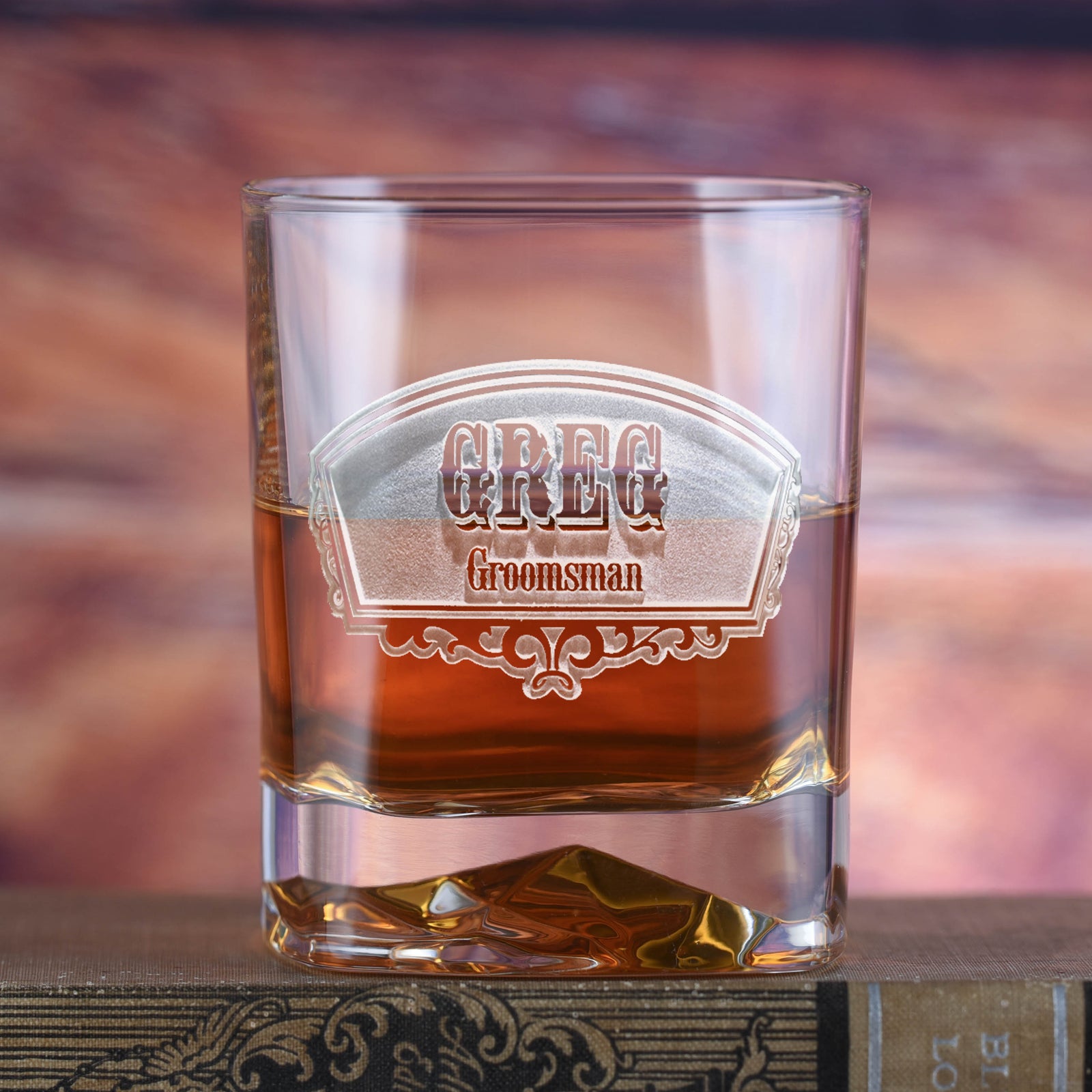 Groomsman Gift, Whiskey Glass, Luigi Bormioli on the Rocks