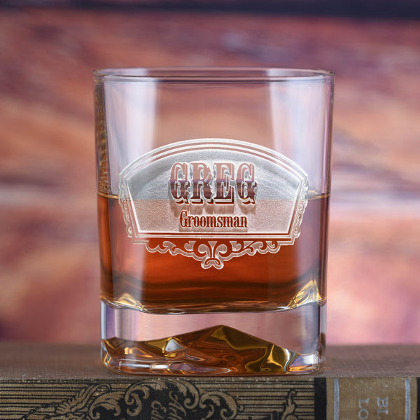 Groomsman Gift Whiskey Glass - Luigi Bormioli On The Rocks