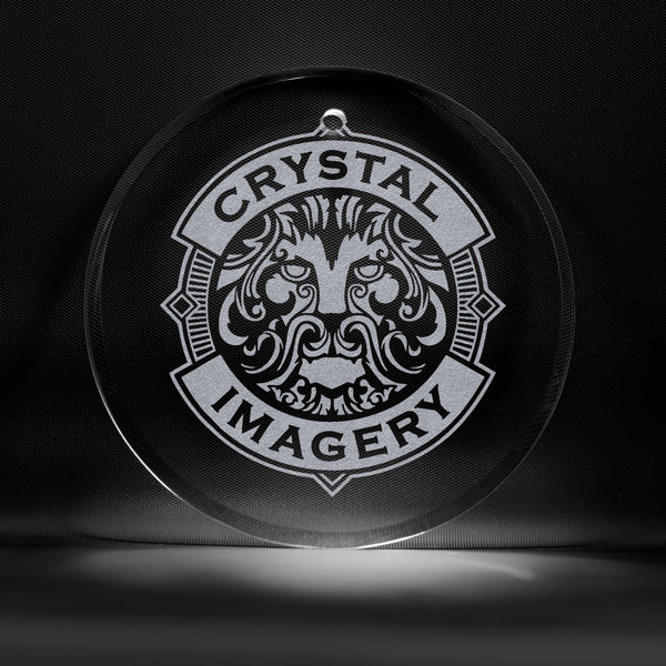 Laser Etched Your Logo Glass Ornament