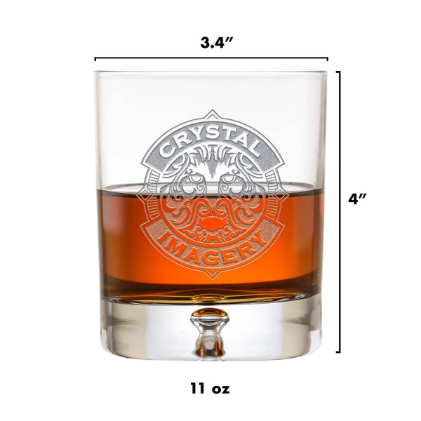 Logo Crystal Engraved Whiskey Rocks Glasses