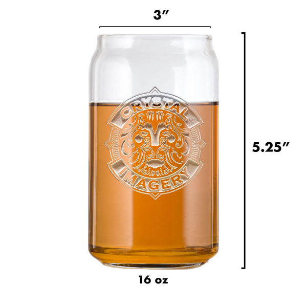 Logo Engraved Beer Can Glasses