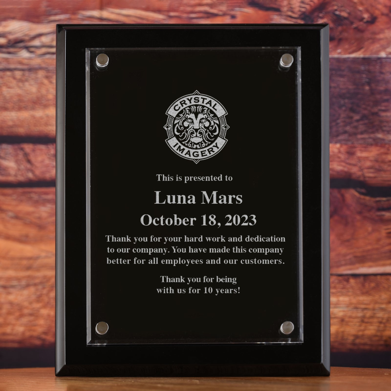 Black Wall Plaque, Recognition Award - Your Design