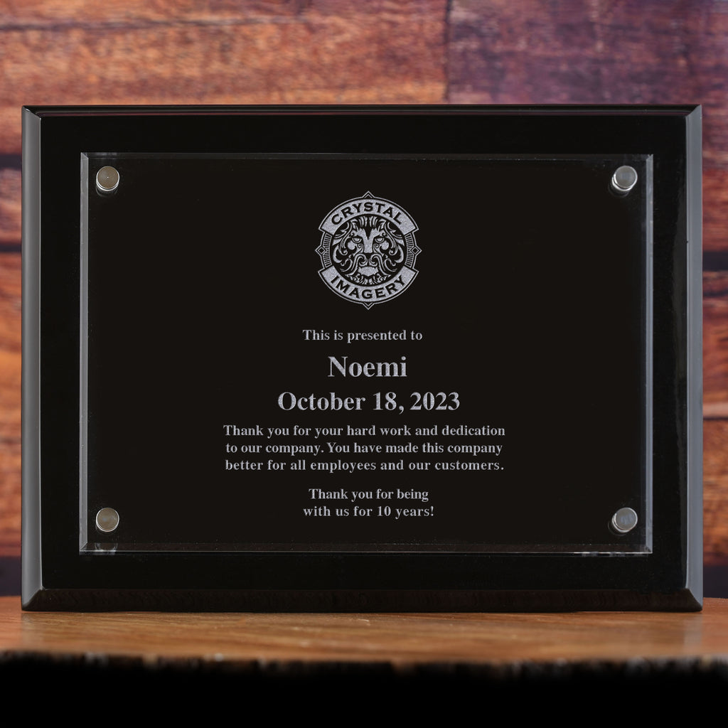 Black Wall Plaque Recognition Award Your Design Laser Etched