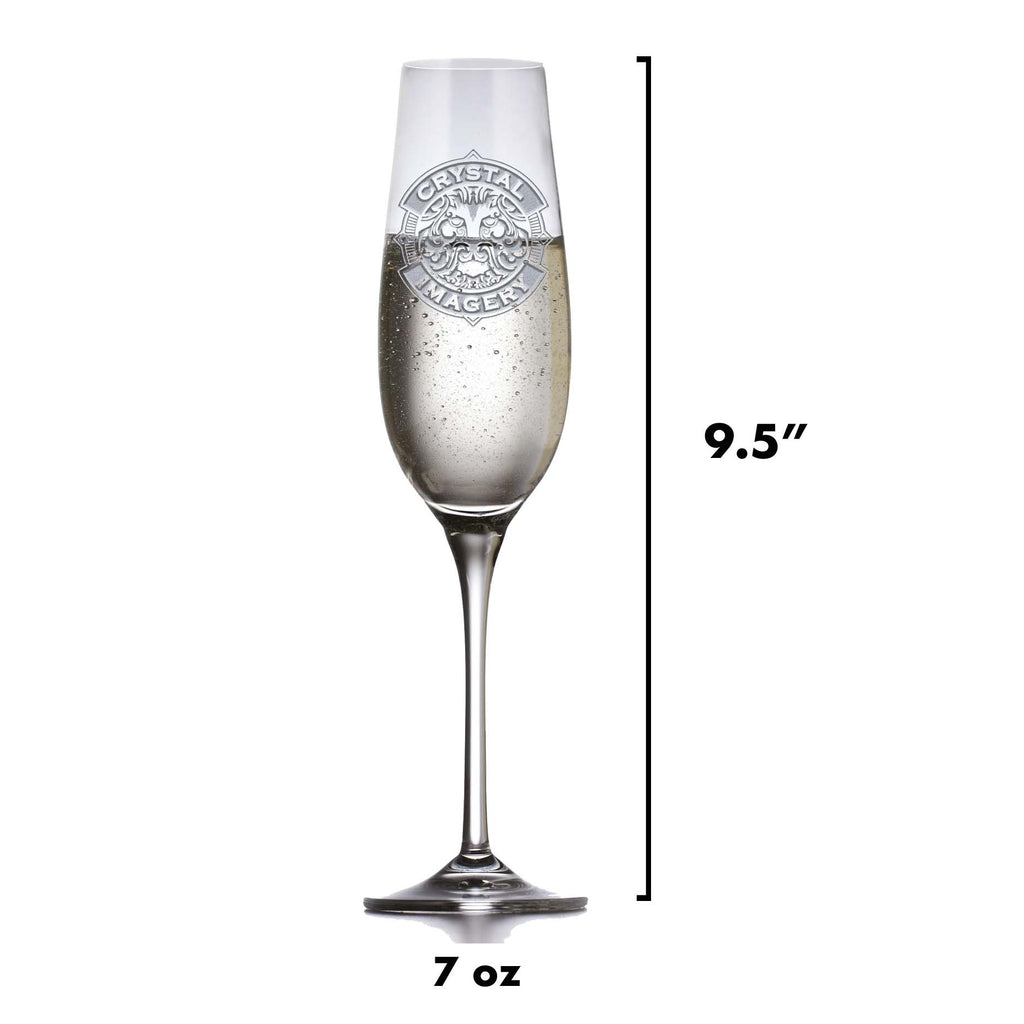 My Logo Crystal Champagne Flute Toasting Glasses