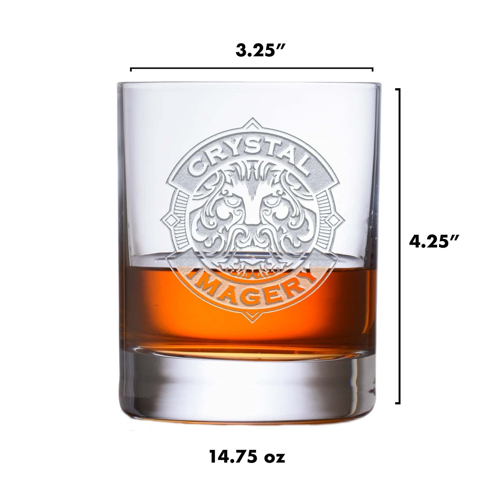 Custom, Engraved Stolzle Crystal Rocks DOF Glass