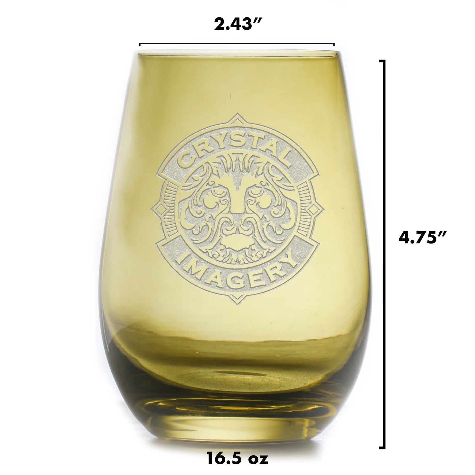 Personalized Green, Stemless Wine Glass Tumbler