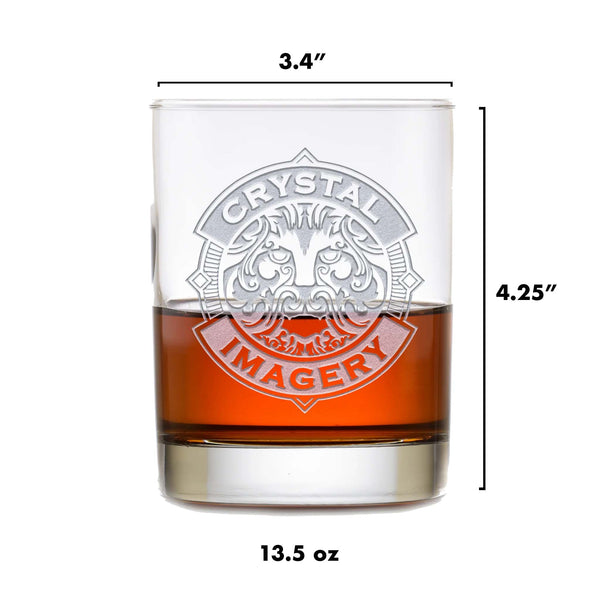 Personalized Rocks Whiskey Glass Rustic Arrows