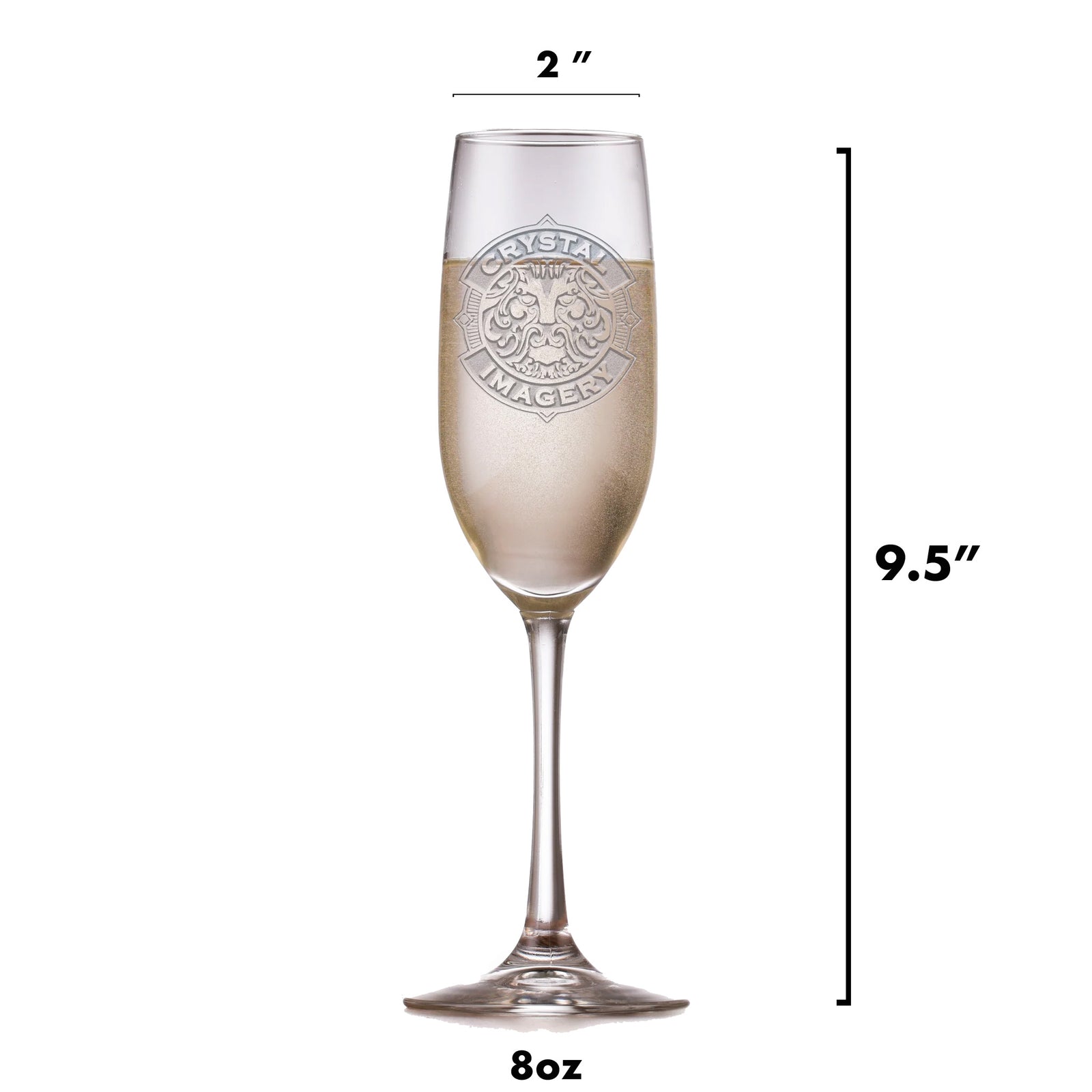 British Flag Champagne Flute, Engraved