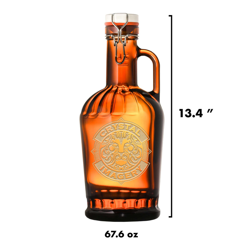Engraved German Grolsch Beer Growler, Rustic Monogram