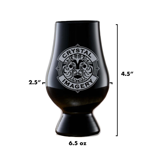 Etched Black Glencairn Whisky Glass