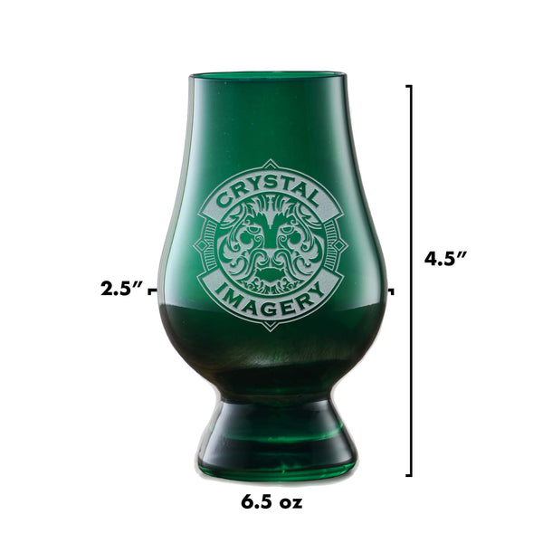Green Glencairn Whisky Glass With Monogram