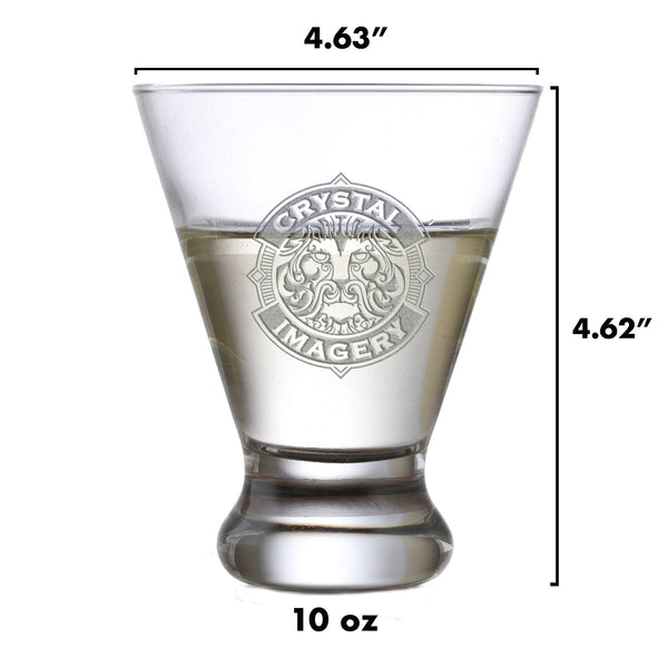 Initials in Heart Martini Glass