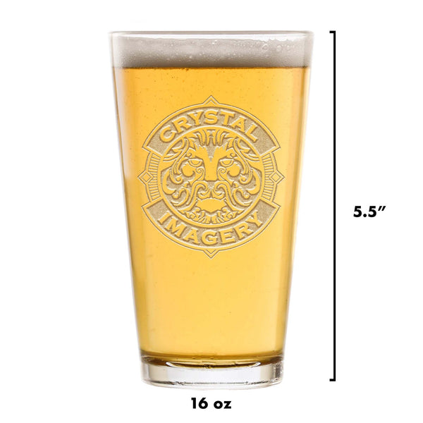 Deep Carved Model of Skull Parts Pint Glass