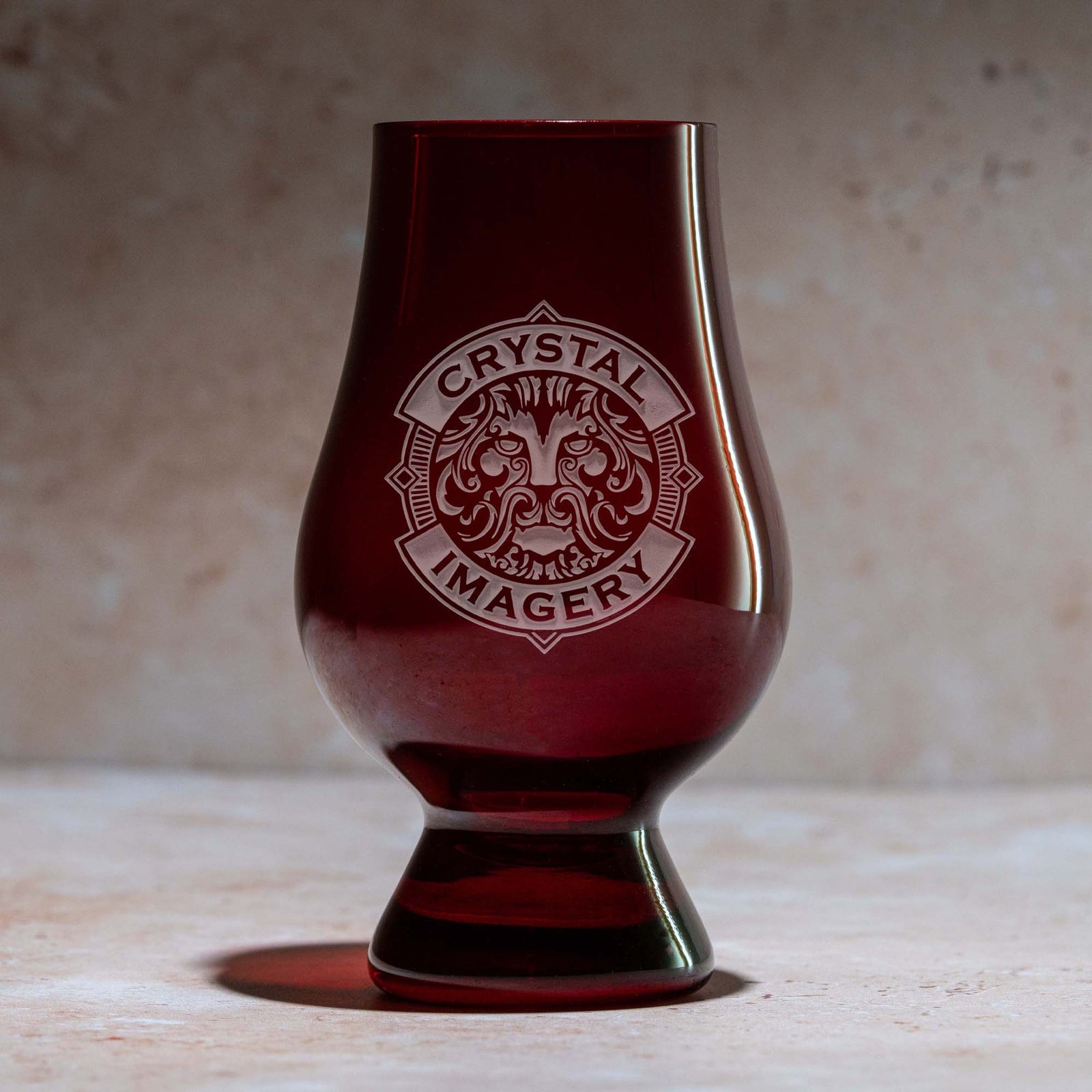 Custom Logo Engraved Red Glencairn Glass