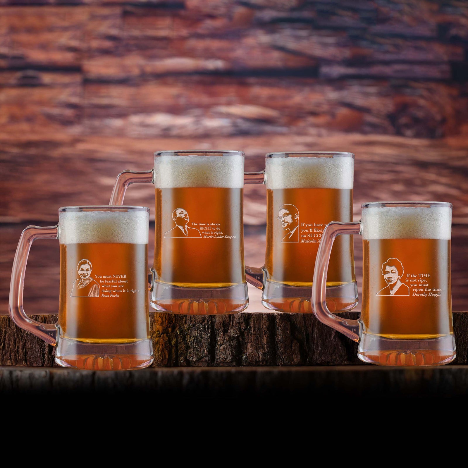 Black Leader Quotes Beer Mug Set "Love Knows No Color"