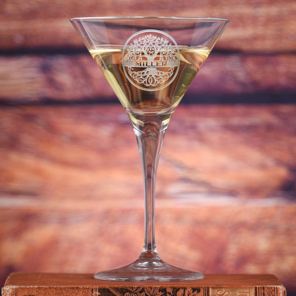 Engraved Crystal Martini Cosmopolitan Glass