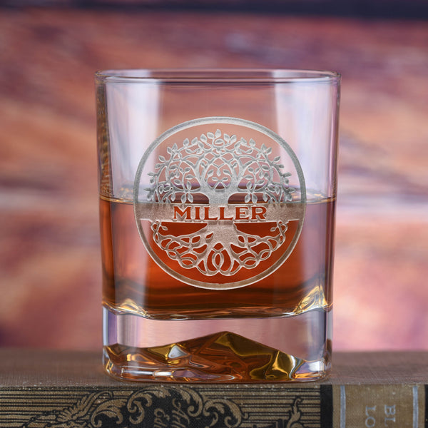 Family Tree Custom Whiskey Glass - Luigi Bormioli On The Rocks