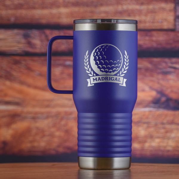 Golf Lover Travel Tumbler with Handle Gift for Golfers