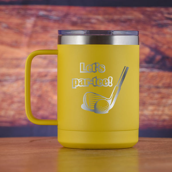 Let's Par-Tee Golf Theme Golfer Gift Coffee Mug Tumbler