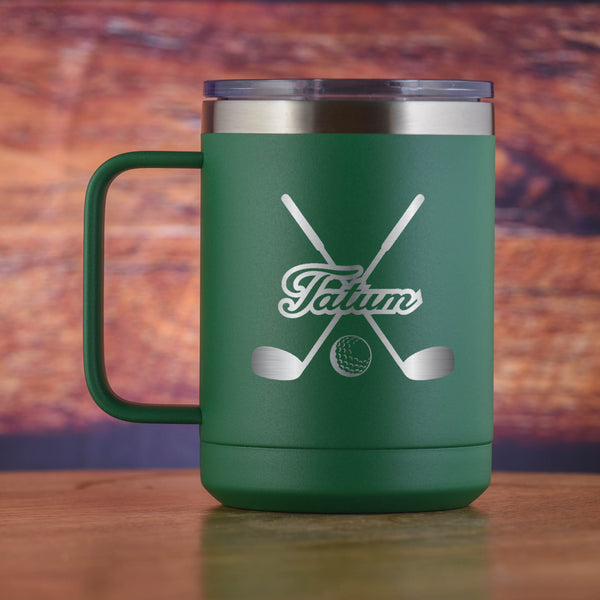 Custom Golf Clubs Theme Golfer Gift Coffee Mug Tumbler
