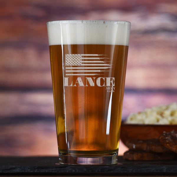 American Heroes Pint Pub Beer Glass