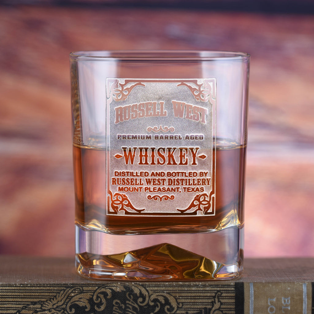 Custom Whiskey Label DOF Glass - Luigi Bormioli On The Rocks