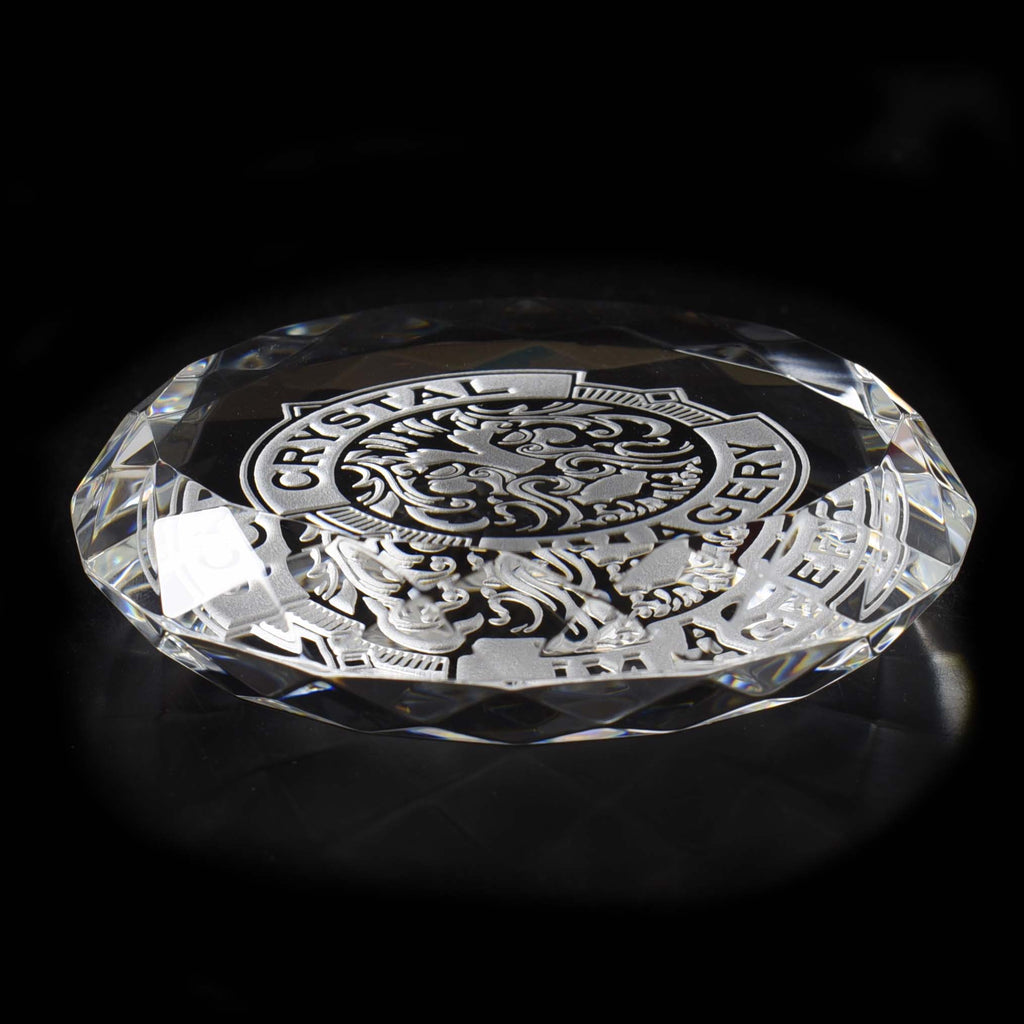 Navy Seal Insignia Engraved Crystal Paperweight Gift