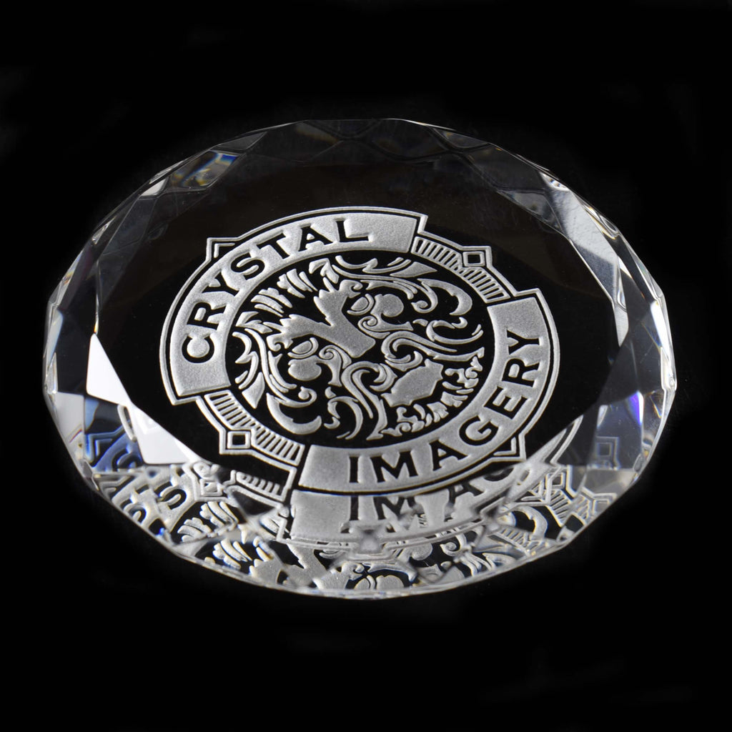 Navy Seal Insignia Engraved Crystal Paperweight Gift