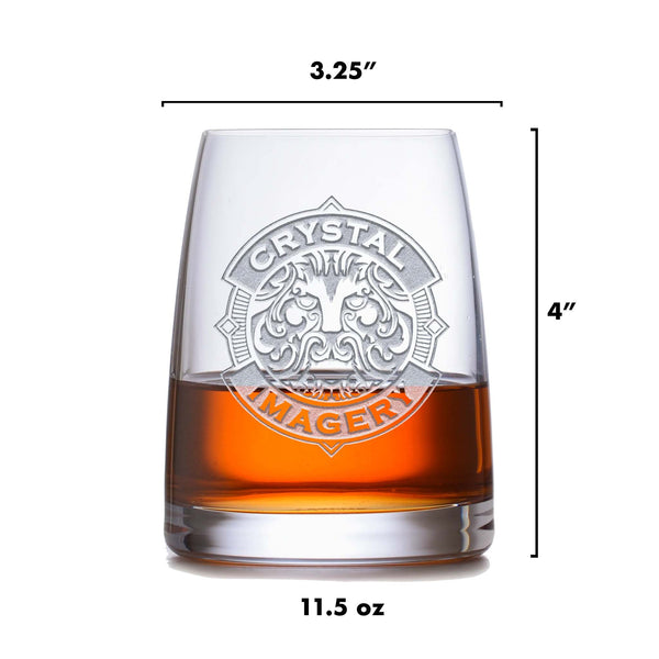 Engraved Rocks DOF Glass, Stolzle Crystal