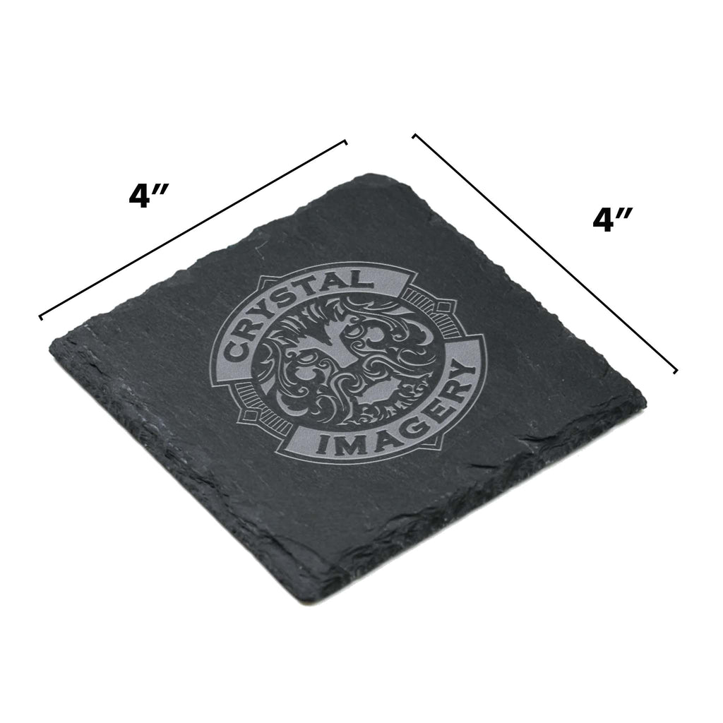 Logo Slate Coasters, Engraved SET of 4