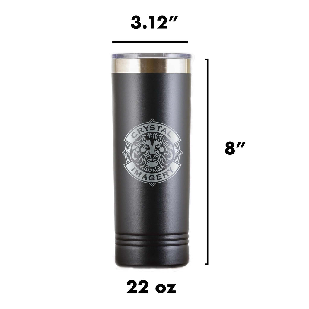 Custom Monogram Skinny Travel Tumbler 22 oz