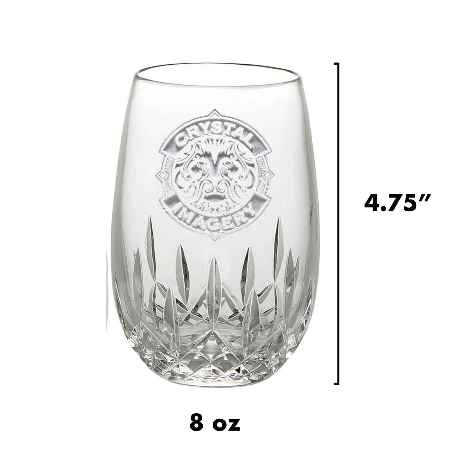 Engraved Crystal Stemless Wine