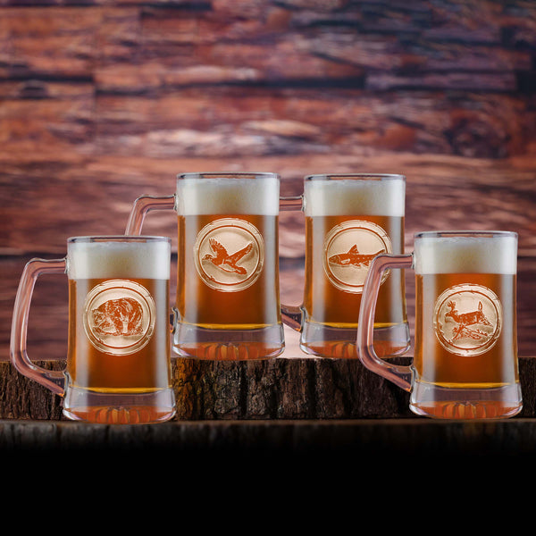 Wildlife Beer Mugs Set of 4