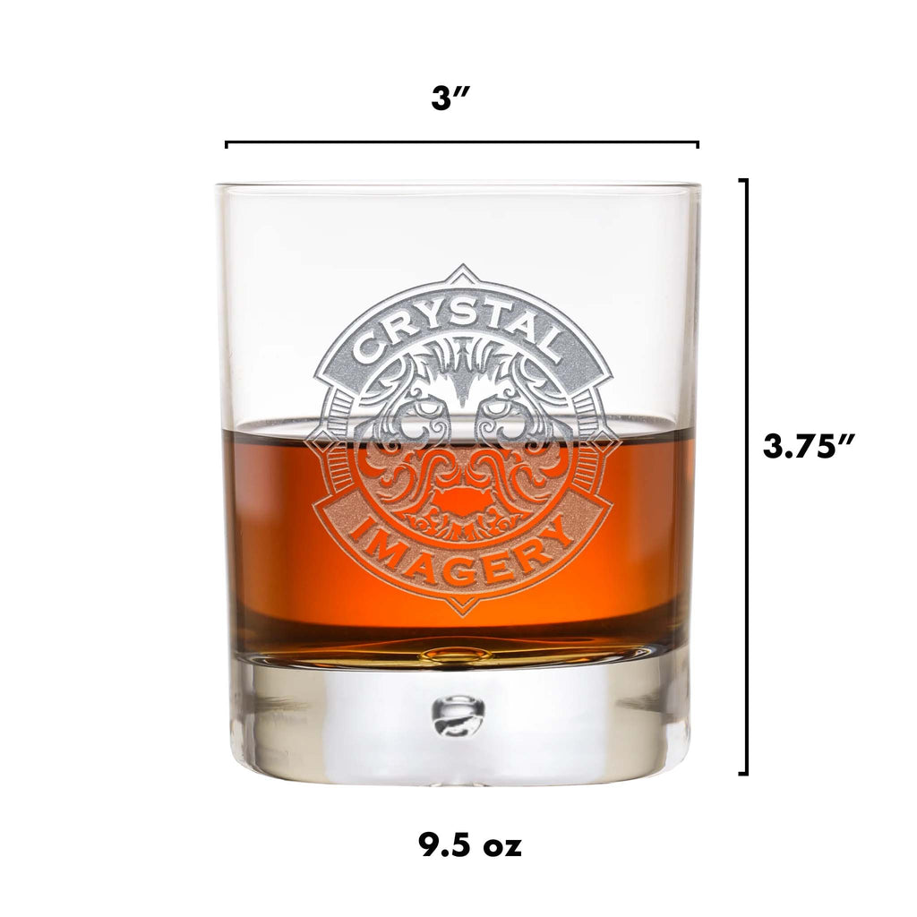 Laser Etched Your Logo Bormioli Bar Glass With Bubble Sham