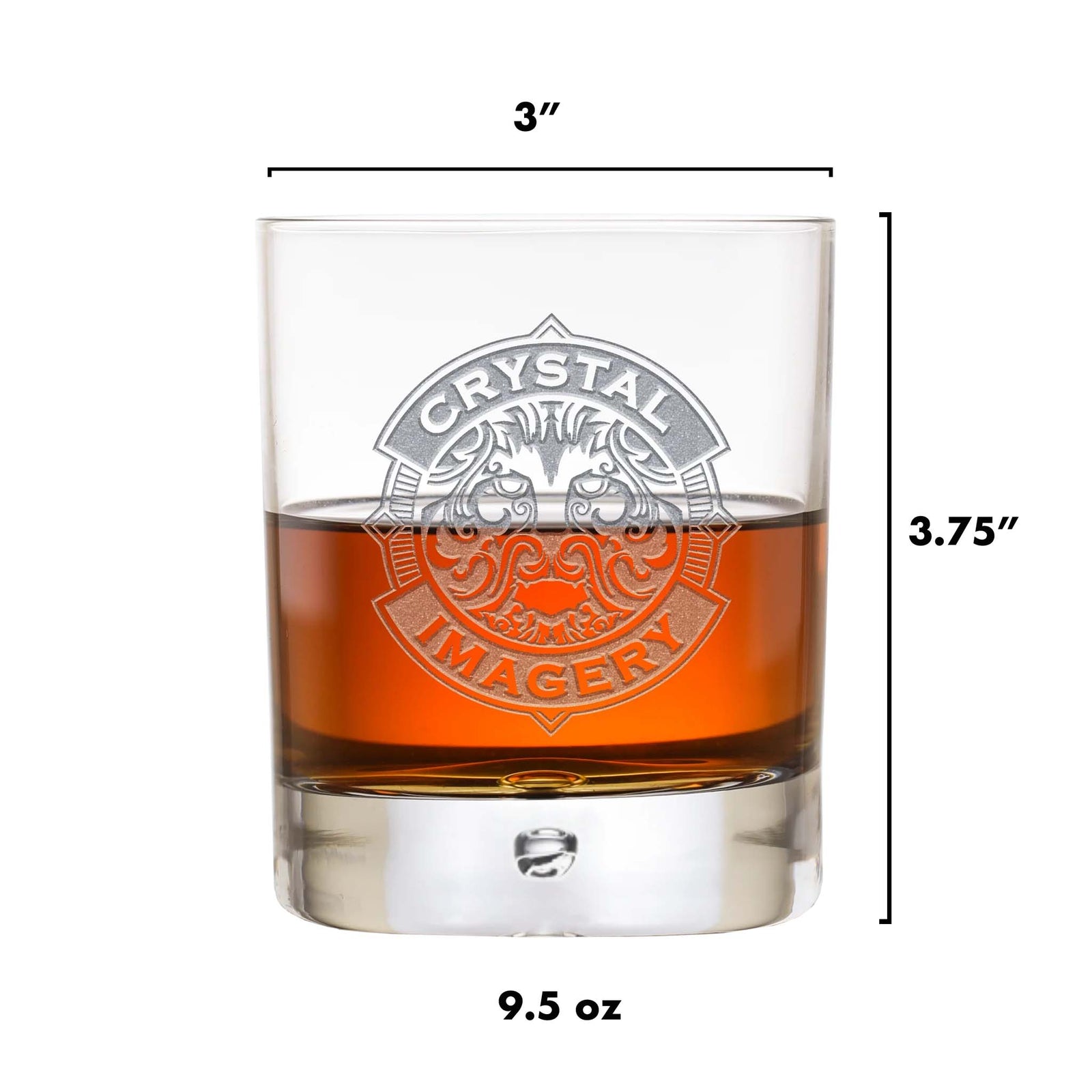 Custom Bourbon Whiskey Rocks Bar Glass