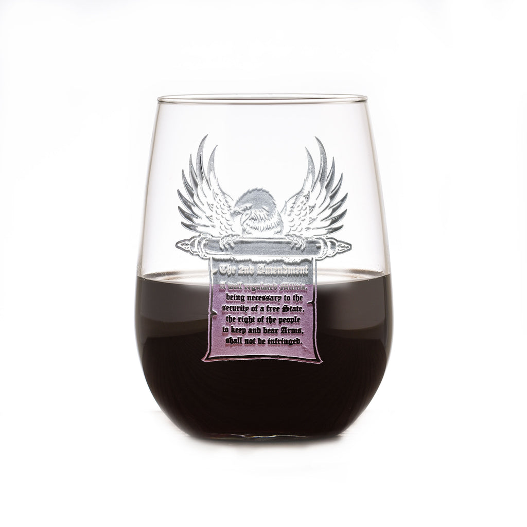 Second Amendment Gun Rights Wine Glass