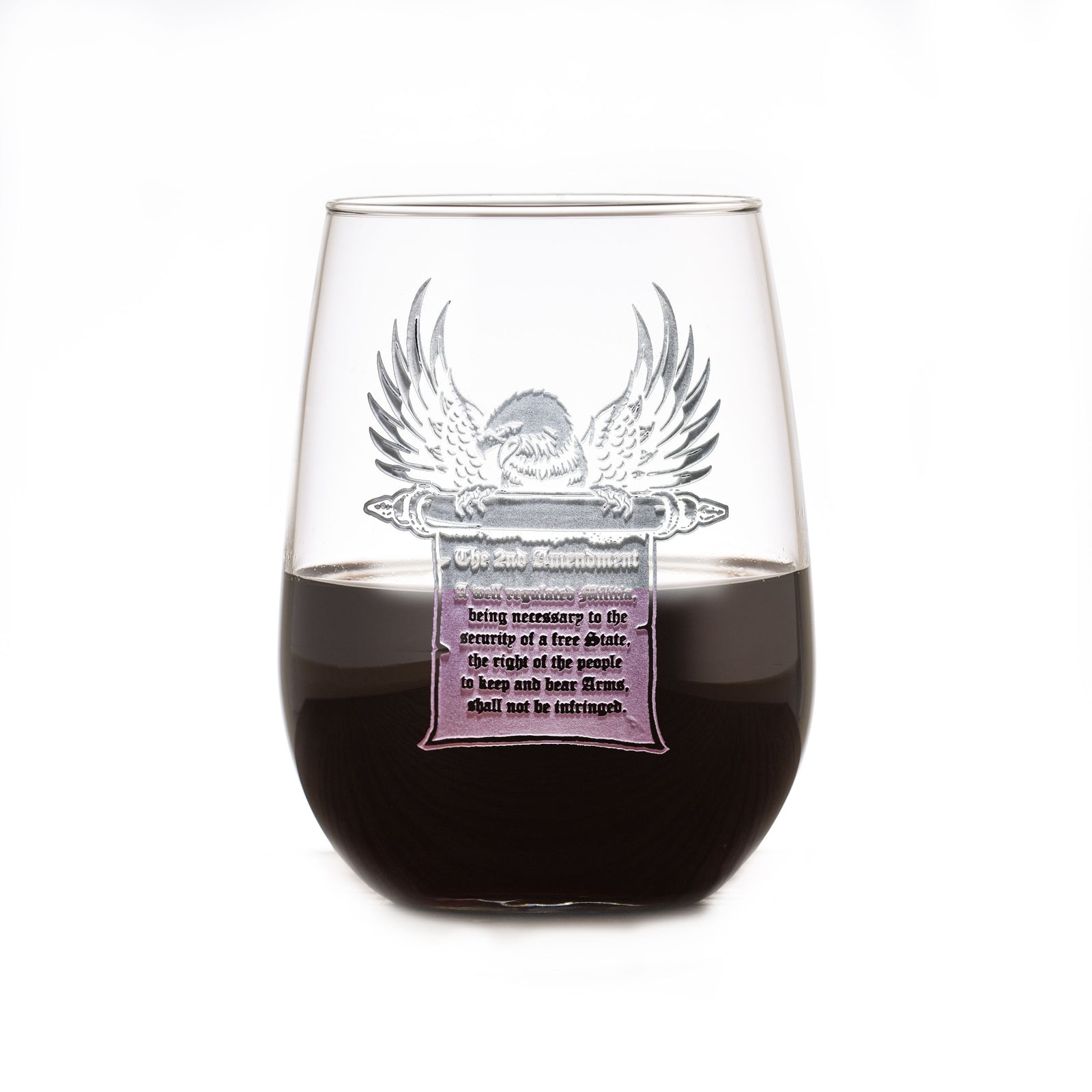 Second Amendment Gun Rights Wine Glass