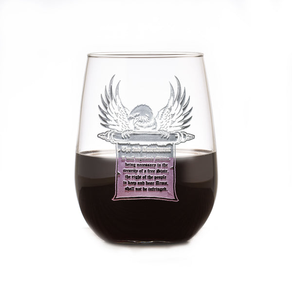 Second Amendment Gun Rights Wine Glass