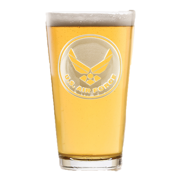 Deep Carved Air Force Pint Glass