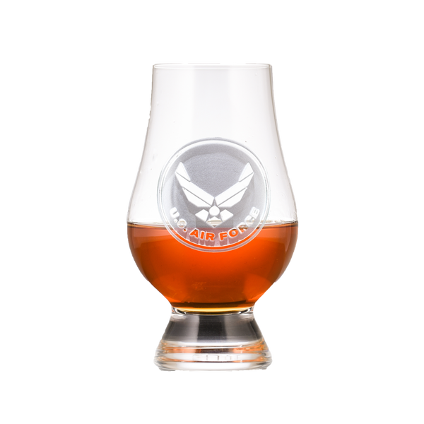 Deep Carved Air Force Logo Glencairn Glass
