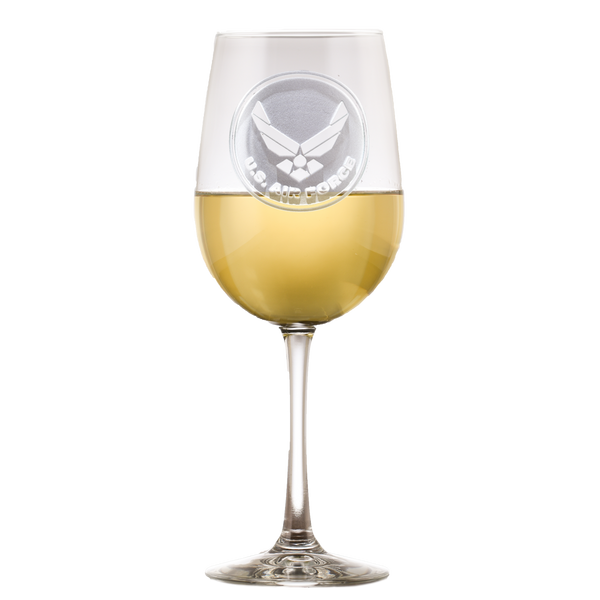 Deep Carved Air Force Logo Standard Wine Glasses