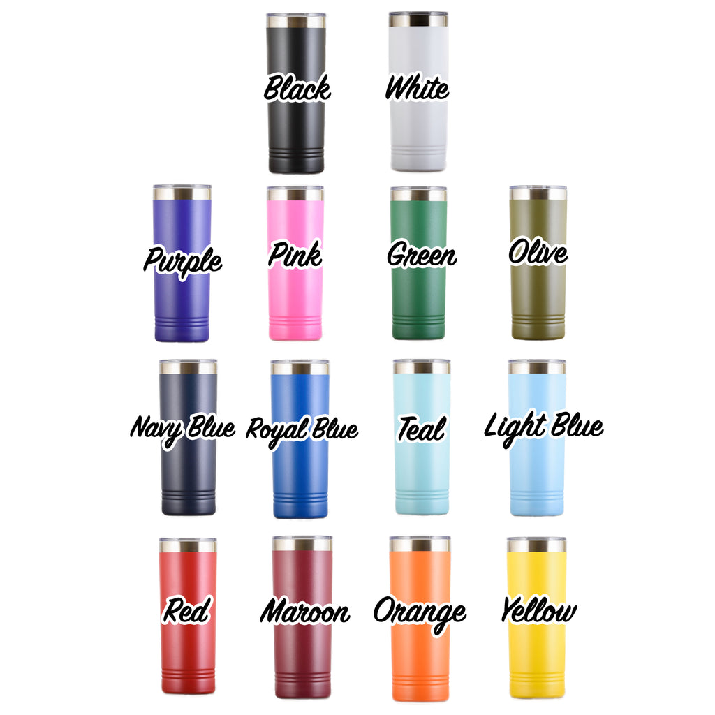 Custom Monogram Skinny Travel Tumbler 22 oz