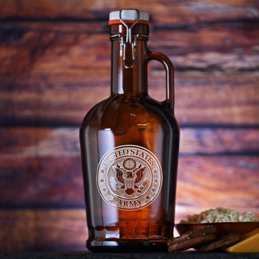 Army Flip or Swing Top Grolsch Beer Growler Engraved