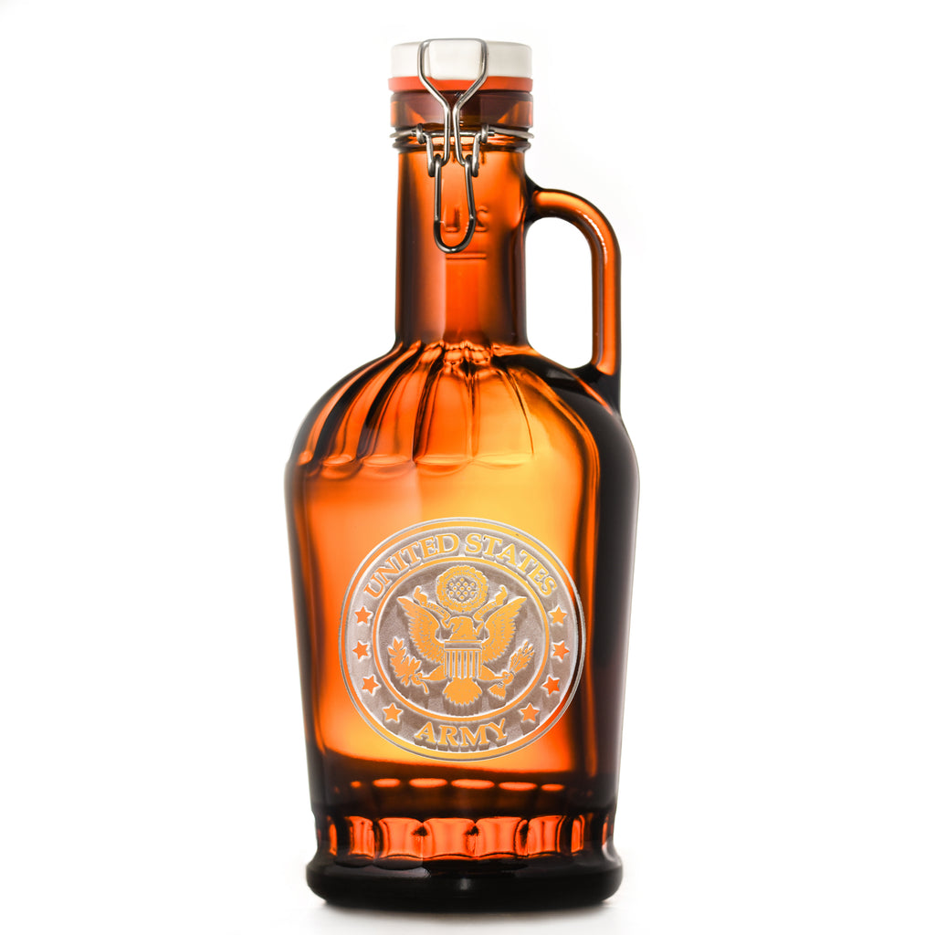 Army Flip or Swing Top Grolsch Beer Growler Engraved
