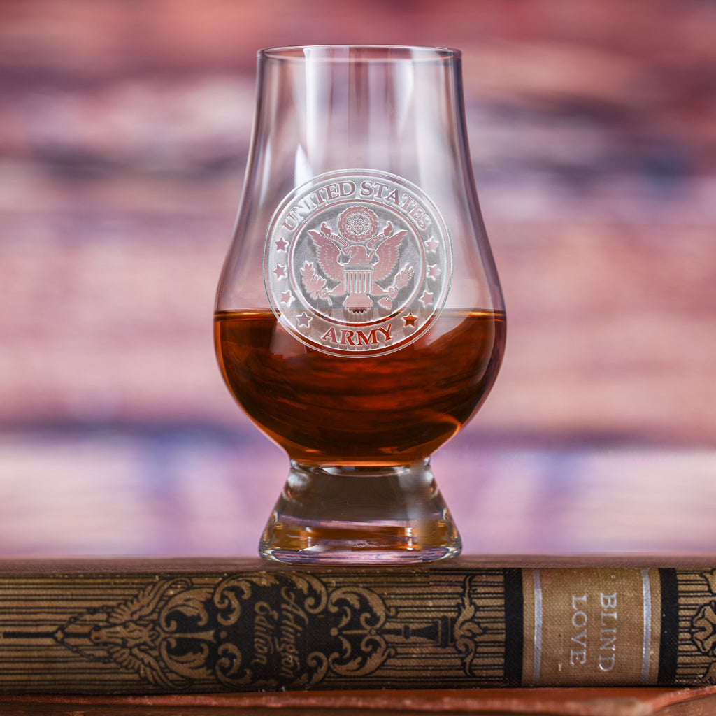 Engraved Army Glencairn Whisky Glass