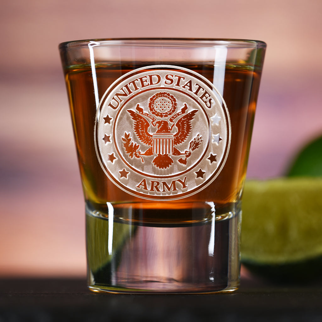 2.8oz, Engraved Army Shot Glass