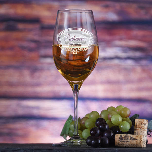 Crystal White Wine Glass Bridal Party and Bridesmaid Gifts