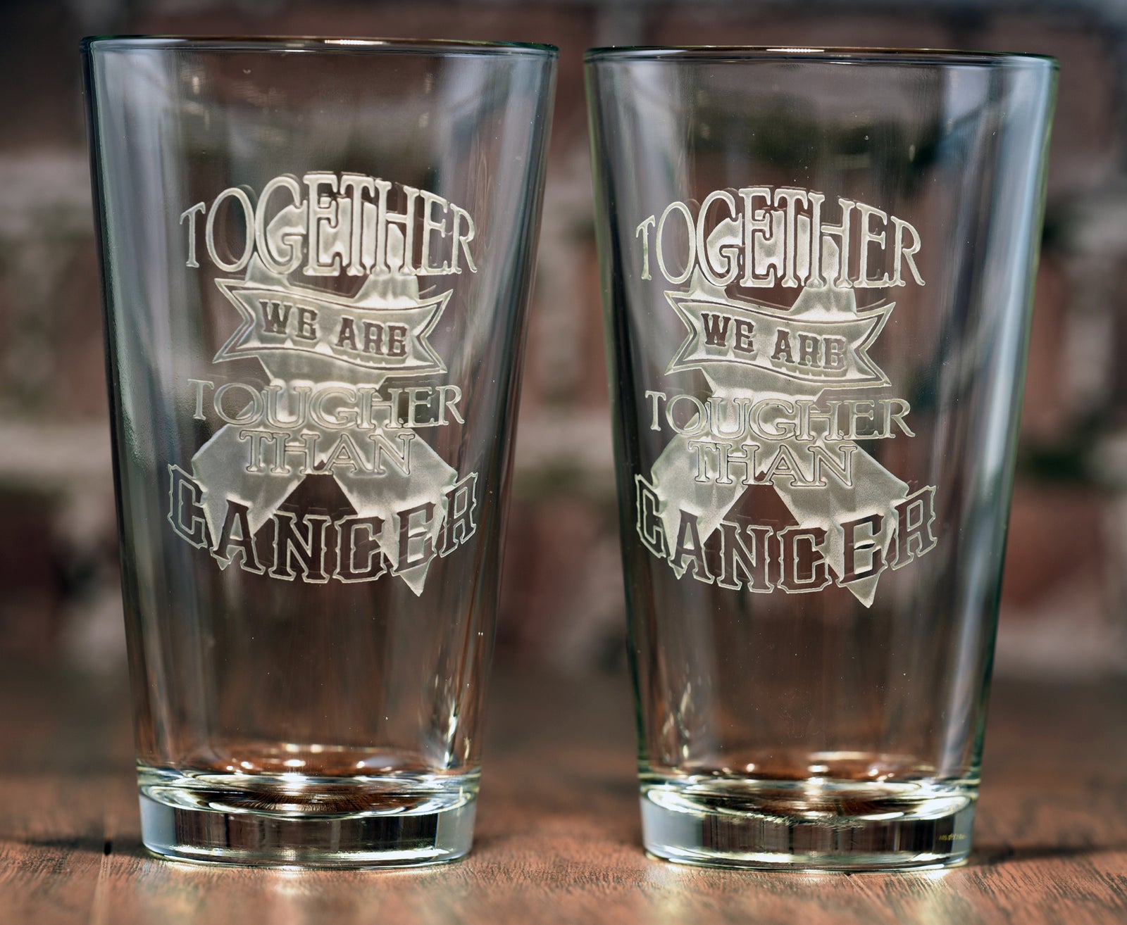Tougher Than Cancer Pint Glass Glassware Set